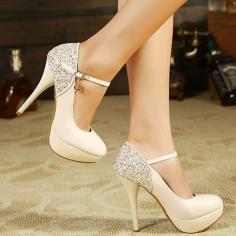 
                    
                        Graceful Sweet Sparkling Princess-Stiletto Heels  Stiletto Heels (Beige,White,Pu,Pu)
                    
                