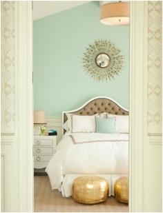 Wonderful Color Scheme - Bedroom Decor - gold pouf