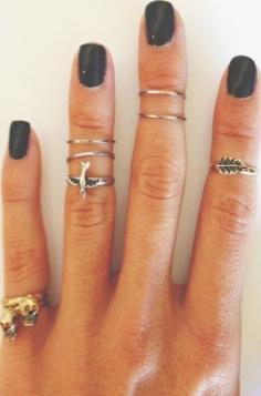 make-up, nails, nail polish, black, jewelry, rings, accessories