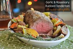 
                    
                        Garlic & Rosemary Rubbed Tenderloin and Roasted Root Vegetables - Perfect for your holiday dinner - TheFitFork.com
                    
                
