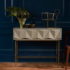 
                    
                        Sculpted Geo Console - Parchment #westelm
                    
                