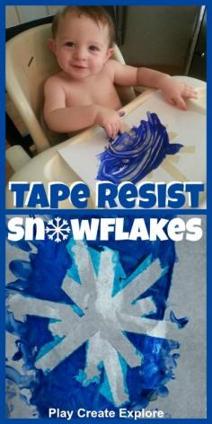 
                    
                        Tape Resist Snowflakes
                    
                