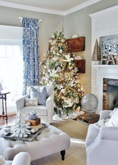 
                    
                        Blue and white Christmas decor
                    
                