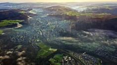 
                    
                        Here's the view our crew had flying over the #Rhondda Valley early in the morning!
                    
                