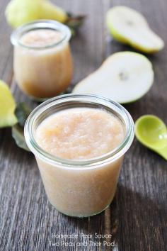 
                    
                        Easy Homemade Pear Sauce Recipe on twopeasandtheirpo... This sauce is great on toast, pancakes, waffles, stirred in oatmeal and in yogurt!
                    
                