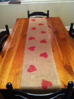 
                    
                        Valentine craft, table runner OR stamp burlap and make Valentine Bunting!
                    
                
