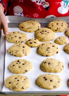 
                    
                        Healthy Chocolate Chip Cookies -- Clean eating cookies made with coconut oil, maple syrup and whole wheat flour. My son brought a few to school and all kids loved them.
                    
                