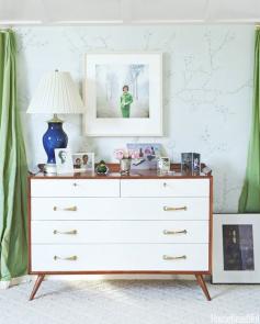 
                    
                        Dresser re-do, bug green curtains and a gorgeous retro photo. #retro #blue #decor #interior
                    
                
