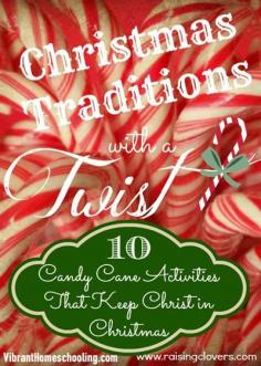 
                    
                        10 fun Christmas activities with kids using candy canes! Discover the meaning of the candy cane and how it connects to Jesus. 12 Days of Christmas Teachable Moments by VibrantHomeschool...
                    
                