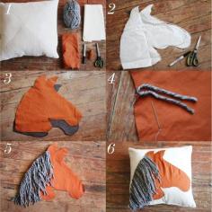 
                    
                        How to horse pillow. This would be cute for a little boy's cowboy themed bedroom.
                    
                