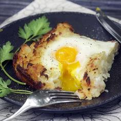 
                    
                        Swiss Rosti: Shredded Potato Casserole with Ham and Eggs.  Brunch!
                    
                