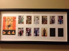 
                    
                        Put your kids' Halloween costume photos into one of those "school days" frames and display them every October. A great and fun way to watch your kids grow up!
                    
                