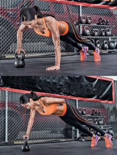 
                    
                        Try this KETTLEBELL PUSHUP TO SINGLE-ARM PLANK HOLD to Work your  Shoulders, Chest, Triceps, Core  as part of a fast workout routine
                    
                