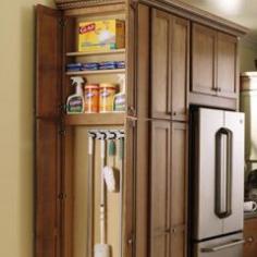 
                    
                        ♥  End Cabinet Kitchen Storage  ♥  "Utility organizers that store brooms and cleaning materials where the mess gets created, not down the hall."
                    
                