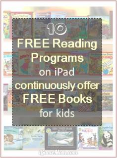 
                    
                        10 free reading programs on mobile devices like iPad iPhone that continuously offer free books to kids (daily, weekly or monthly) #kidsapps #kidlit
                    
                