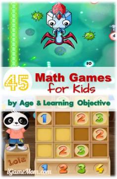 45 Math Game Apps for Kids by Age and Learning Objective #kidsapps #MathApps #GameApps