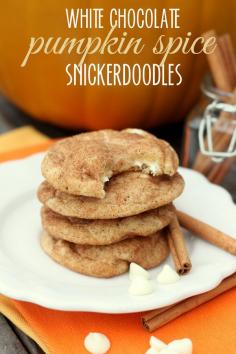 
                    
                        Delicious White Chocolate Pumpkin Spice Snickerdoodles!
                    
                