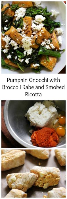 
                    
                        Smoked sea salt adds a world of flavor to this dish of pumpkin gnocchi with broccoli rabe and smoked ricotta. Easy enough for a weeknight meal and fancy enough for a dinner party.
                    
                