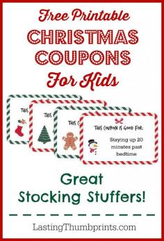 
                    
                        Christmas Coupons for Kids - Great last minute stocking stuffers!
                    
                