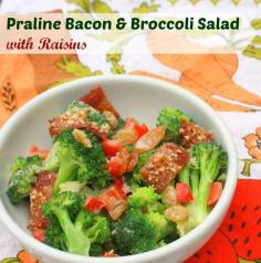 
                    
                        Holiday-worthy side dish: Praline Bacon and Broccoli Salad Broccoli and Bacon Salad | TeaspoonOfSpice.com
                    
                