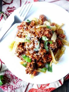 
                    
                        My absolute favorite Bolognese Pasta Sauce! I've adapted it over the years from Geoffrey Zacharian's recipe. My version takes less time and is a bit healthier. #dairyfree
                    
                