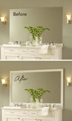 
                    
                        Framed and fabulous: a DIY MirrorMate frame kit adds a great custom detail and finished look to the bathroom.
                    
                