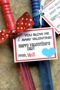 Dollar store bubble wand........ valentines  day cute gift idea