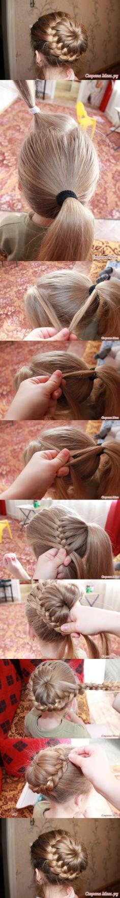 Easy french braid bun I LOVE this. We love braids for summer hairstyles! #braids #fashion #hairstyles