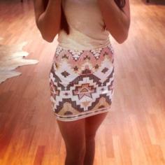 Sequined print skirt
