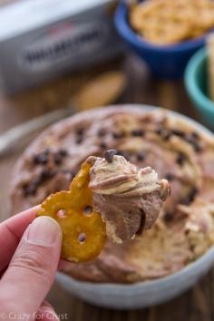 
                    
                        Peanut Butter Brownie Batter Dip - totally from scratch, this dip is perfect for any party!
                    
                