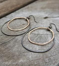 
                    
                        Mixed Metal Double Hoop Earrings by Silversheep Jewelry on Scoutmob Shoppe
                    
                
