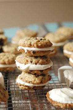 S’mores Oatmeal Cream Pies - A S’mores twist on a classic childhood treat! www.lemonsforlulu.com