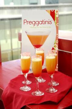 Baby shower idea.  Orange juice, grenadine, sparkling cider, garnish with a cherry OR NON ALCOHOLIC DRINKS FOR ANY PARTY