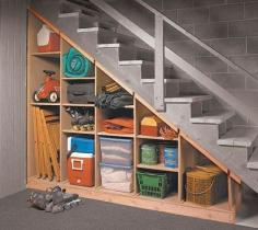 Under stairs storage compartments...dream home organization