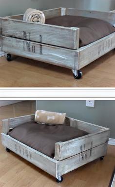 diy doggie bed...perfect comfy area just for Dallas in the living room!