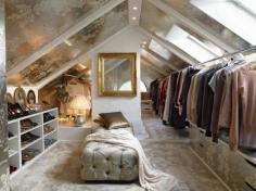 Never thought of a dream closet being in an attic like space.. I like. Ashley, is this what your closet space looks like???