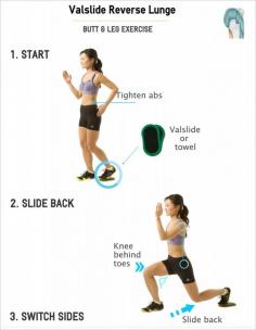 
                    
                        #Valslide Reverse Lunge. Fun exercise that's super effective in shaping up your butt. | Fitwirr.com
                    
                