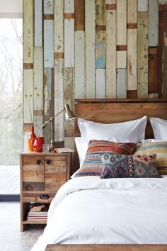 
                    
                        worn wood flooring as accent wall
                    
                