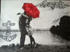 I love this. If I ever get married I want my engagement photos with a red umbrella. At least one like this