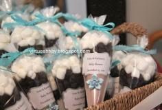 
                    
                        Baby Shower Decorations on a budget. Winter theme baby Shower favors. Hot coco, chocolate, and marshmelllow goodies.
                    
                