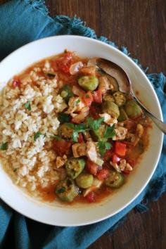 
                    
                        Louisiana-Style Chicken Soup with Okra and rice
                    
                