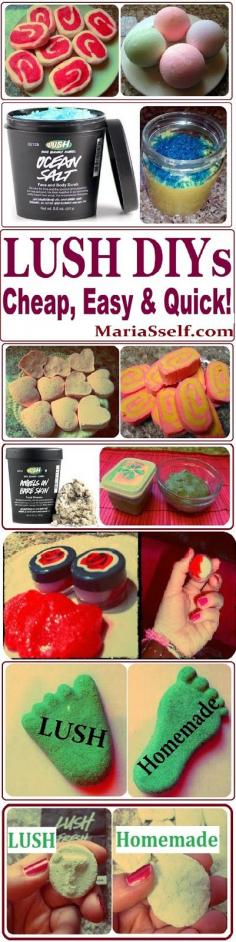 DIY LUSH Product Recipes, How to Make them CHEAP, EASY  QUICK on www.MariaSself.com Homemade Gift Ideas for Saint Valentine’s Day, Birthday, Mother’s Day or Christmas