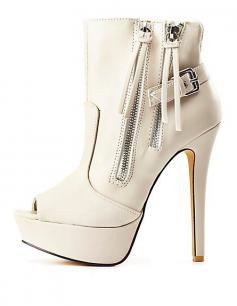 
                    
                        Double Zipper Peep Toe Booties: Charlotte Russe
                    
                