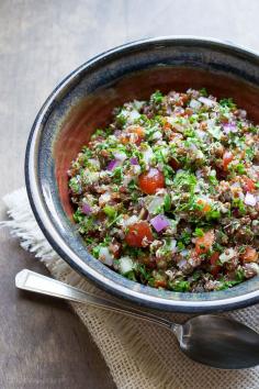 Red Quinoa Tabbouleh | @tasteLUVnourish | #quinoa #tabbouleh #salad #vegan #glutenfree #paleo