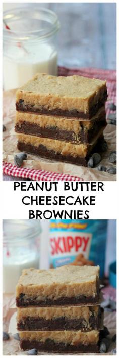 
                    
                        You get a double dose of delicious with these double-layered peanut butter cheesecake brownies!
                    
                