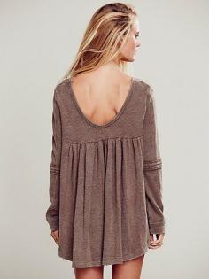 Free People Low Back Shirred Pullover