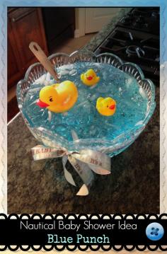 Nautical baby shower punch. Can use pink lemonade for a girl.