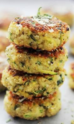 Garlicky & Cheesy Quinoa Fritters