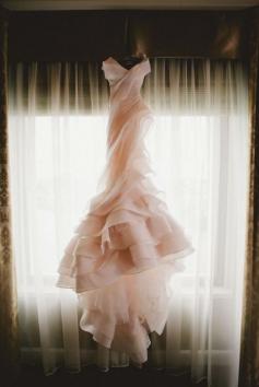 Blush pink wedding gown by MXM Couture