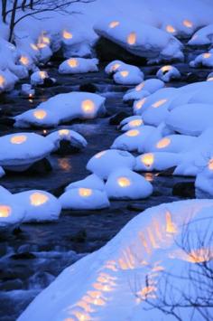 Snow Lanterns  in Hokkaido.